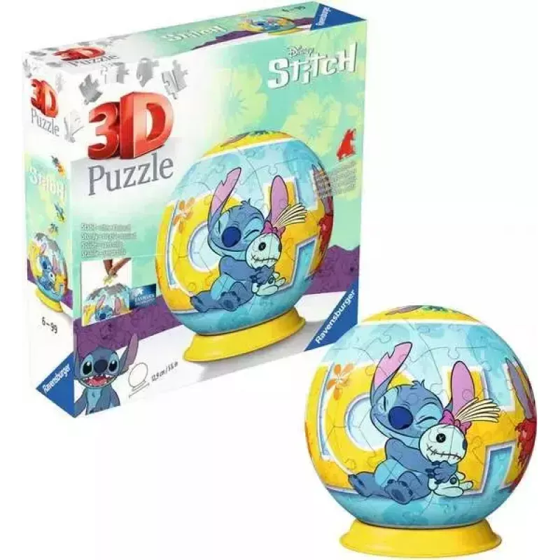 Ravensburger Puzzle 3D kula Disney Stitch, 72 elementy