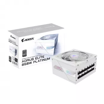 Zasilacz GIGABYTE AORUS ELITE P850W 850W ATX 80 PLUS Platinum w pełni modułowy biały wentylator 120 mm