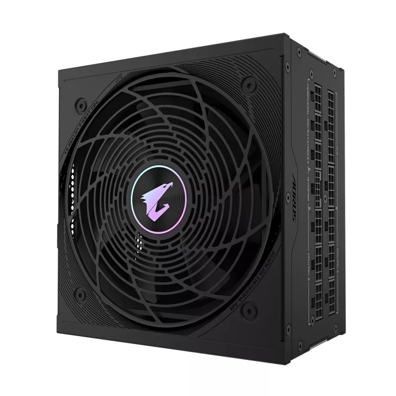 Zasilacz GIGABYTE AORUS ELITE P850W - PCIe 5.0, 80 PLUS Platinum, w pełni modułowa konstrukcja, wentylator 120 mm, zgodny z ATX 3.0, wtyczka EU