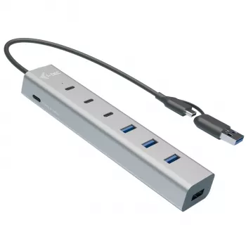 i-tec USB-C/USB-A Ładowalny Hub Metalowy 7 portów (3x USB-C, 4x USB-A)