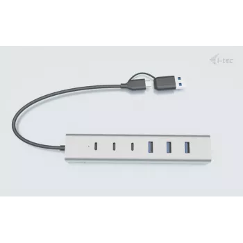 i-tec USB-C/USB-A Ładowalny Hub Metalowy 7 portów (3x USB-C, 4x USB-A)