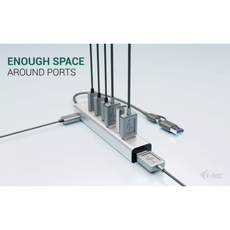 i-tec USB-C/USB-A Ładowalny Hub Metalowy 7 portów (3x USB-C, 4x USB-A)
