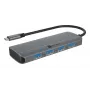 ICY BOX IB-DK4022a-CPD Przewodowy USB 3.2 Gen 1 (3.1 Gen 1) Type-C Aluminium, Srebrny