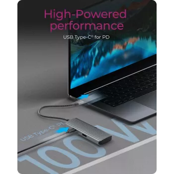 ICY BOX IB-DK4022a-CPD Przewodowy USB 3.2 Gen 1 (3.1 Gen 1) Type-C Aluminium, Srebrny