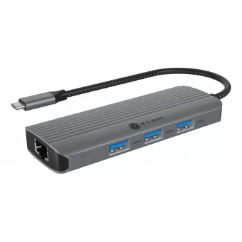 ICY BOX IB-DK4034a-CPD Przewodowa USB 3.2 Gen 1 (3.1 Gen 1) Type-C Aluminium, Srebrny