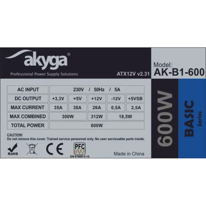 Zasilacz AKYGA ATX 600W (ak-b1-600)