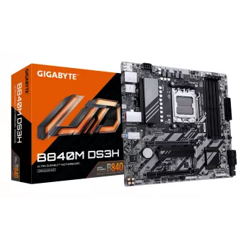 Płyta główna GIGABYTE B840M DS3H - procesory AMD Ryzen 9000, 8+2+2 fazy VRM, do 8200MHz DDR5, 2xPCIe 4.0 M.2, 2.5GbE LAN, USB 3.2 Gen 1