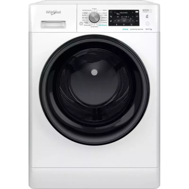 Whirlpool FFWDD1076258B pralko-suszarka Wolnostojący Ładowanie od przodu Biały
