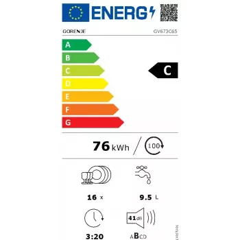 Zmywarka do zabudowy Gorenje GV673C65 14 kompletów stal nierdzewna