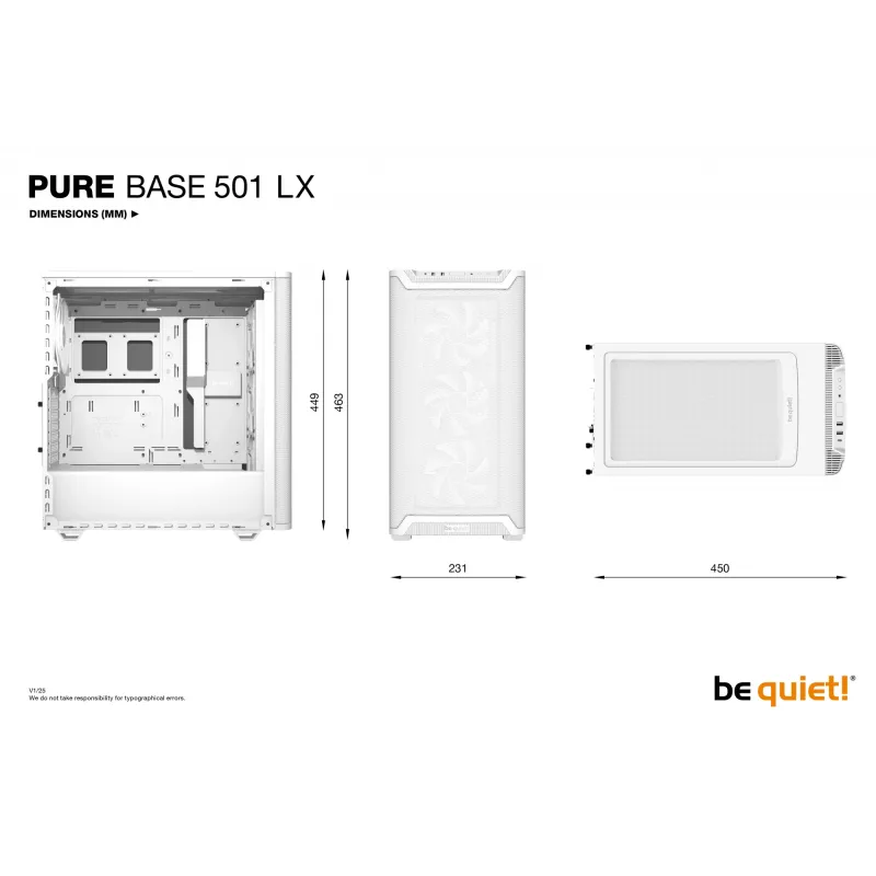 Obudowa PC be quiet! Pure Base 501 LX biały Midi Tower