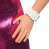 Barbie Fashionistas Lalka #230 w metalicznej różowej sukience mini z wycięciem w kształcie serca, blond włosy