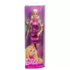 Barbie Fashionistas Lalka #230 w metalicznej różowej sukience mini z wycięciem w kształcie serca, blond włosy