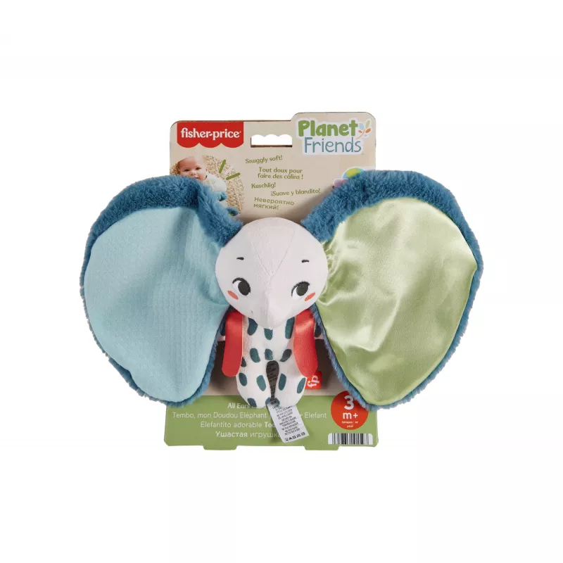 Maskotka MATTEL Fisher-Price Planet Friends Giant Ear Elephant HKD63, pluszowy towarzysz słoń