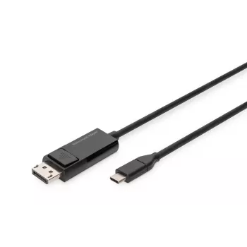 DIGITUS USB Type-C na DisplayPort dwukierunkowy, maks. rozdzielczość 8K 30 Hz, długość 2 m, czarny