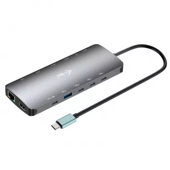 i-tec Metal USB-C Nano 3x Display Dock, 2x HDMI 1x USB-C video z Power Delivery 140W + ładowarka uniwersalna 140 W
