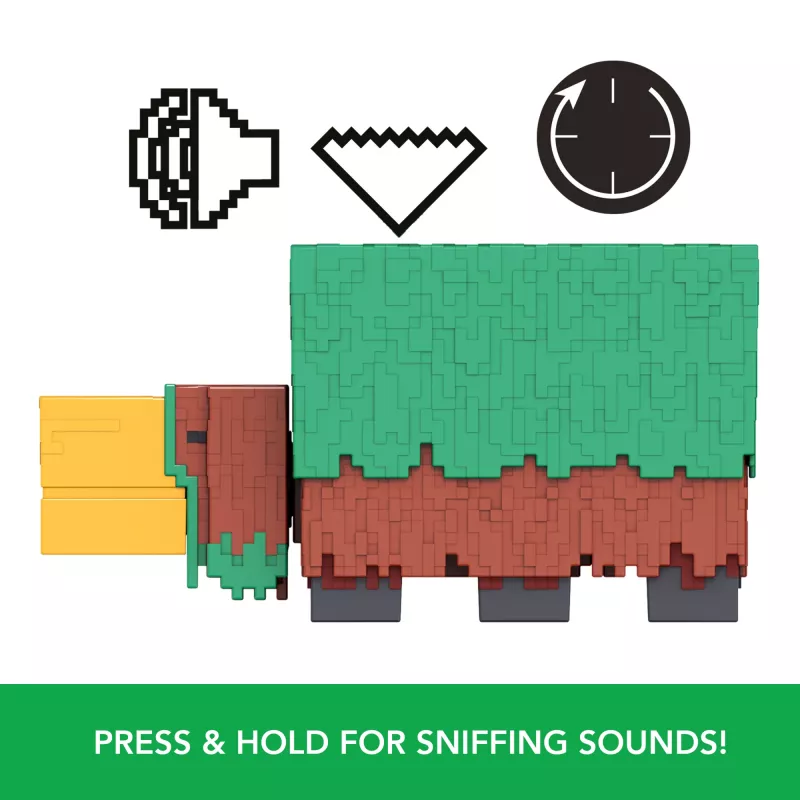 Minecraft Sniffer Action Figure z dźwiękami z gry, figurka kolekcjonerska w skali 3,25 cala