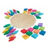 Fisher-Price Drewniana Geometryczna Układanka Mandala dla Maluchów i Dzieci, 40 Drewnianych Elementów