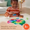 Fisher-Price Drewniana Geometryczna Układanka Mandala dla Maluchów i Dzieci, 40 Drewnianych Elementów