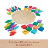 Fisher-Price Drewniana Geometryczna Układanka Mandala dla Maluchów i Dzieci, 40 Drewnianych Elementów