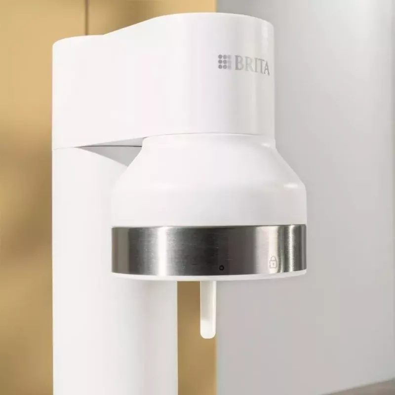 Soda maker BRITA Carbonator 1046730 biały — kompaktowy saturator nablatowy z 2 butelkami (231×126×443 mm)