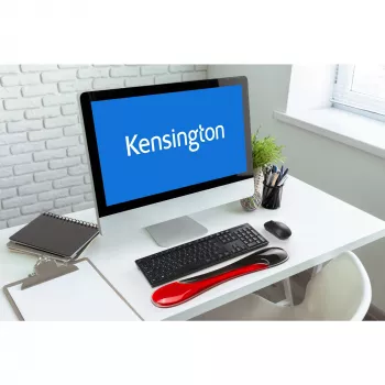 Kensington cienki Duo Gel Podkładka pod nadgarstki do klawiatury - Czerwony, Czerwony, Żel, Termoplastyczny poliuretan (TPU), Chiny, MIL-STD-810H Method 504.3 Contamination by Fluids, 490 mm, 95 mm