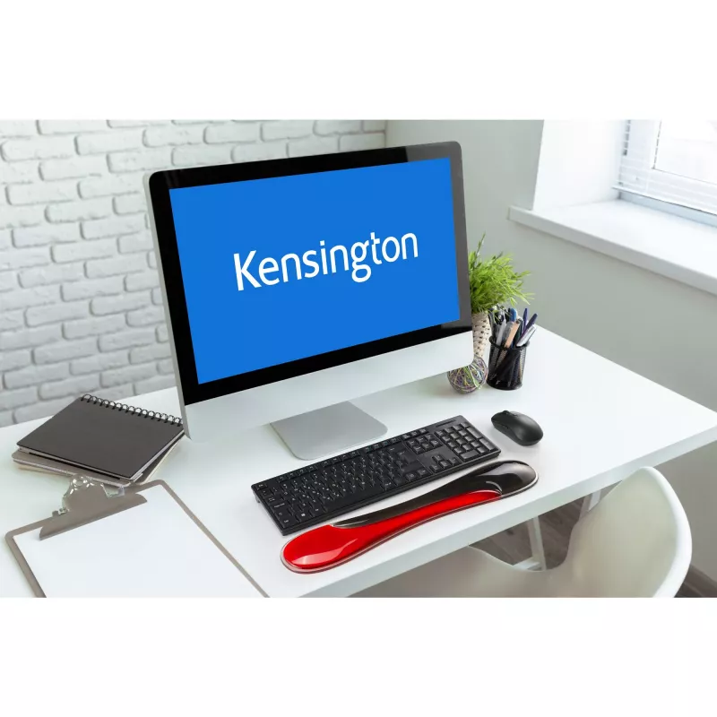 Kensington K62442WW Slim Duo Gel podkładka pod nadgarstki do klawiatury, 490 x 95 x 18 mm, czerwona