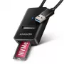 Obudowa SSD AXAGON ADM2-AM USB-A 10Gbps dla pojedynczego dysku M.2 NVMe/SATA, kabel 10 cm, czarna