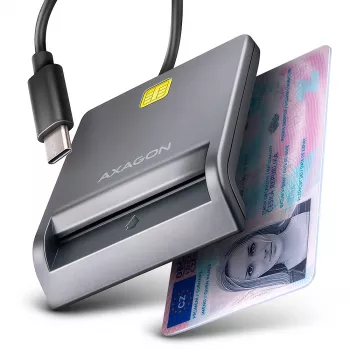 Czytnik kart Axagon CRE-SM3TC USB 2.0 Type-C szary SmartMedia