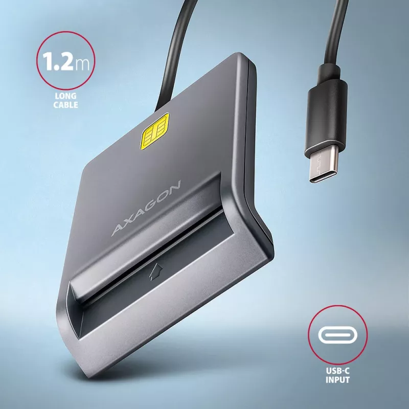 Czytnik kart Axagon CRE-SM3TC USB 2.0 Type-C szary SmartMedia