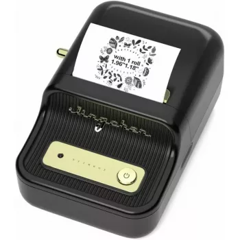 Drukarka etykiet NIIMBOT B21S Czarna — kompaktowa drukarka rolkowa Bluetooth, szerokość druku 50 mm, 60 mm/s, Li-Ion 1200 mAh