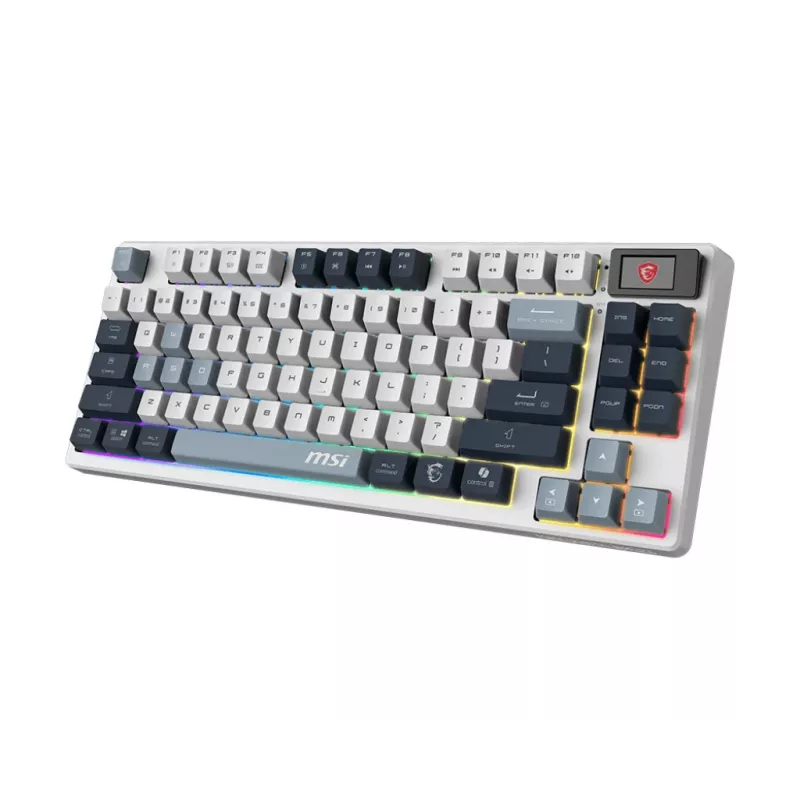 Mechaniczna klawiatura gamingowa bez klawiatury numerycznej MSI FORGE GK600 TKL Wireless USB + Bluetooth QWERTY UK English RGB niebieska/biała