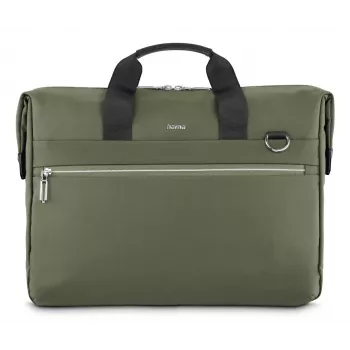 Torba na laptop HAMA ultimate 227063 — zielona, mieści laptopy do 15,6 cala, wyściełana komora, przednia kieszeń, pasek na ramię