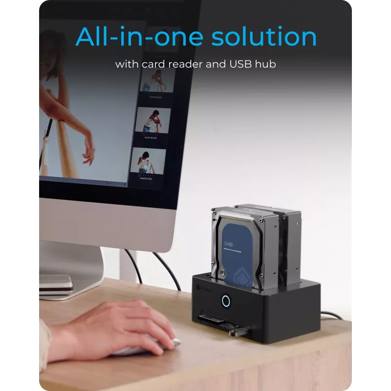 ICY BOX IB-1233CL-CR USB 3.2 Gen 1 (3.1 Gen 1) Type-A Czarny