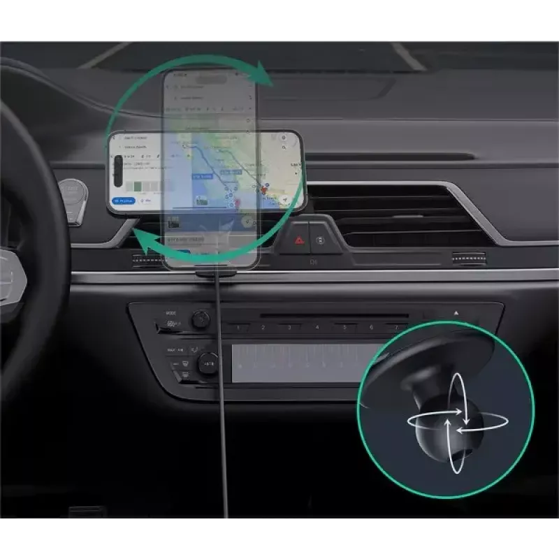 Uchwyt samochodowy Aukey Wireless Charging Mount HD-MC13A kompatybilny z MagSafe, do kratki nawiewu, do iPhone'a, ładowanie bezprzewodowe 15 W