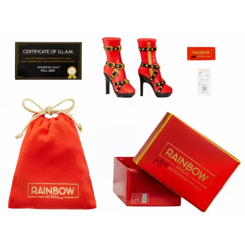 Opakowanie ekspozycyjne Mga Accessories Rainbow High Shoes, 27 sztuk — różnorodne akcesoria do butów dla lalek