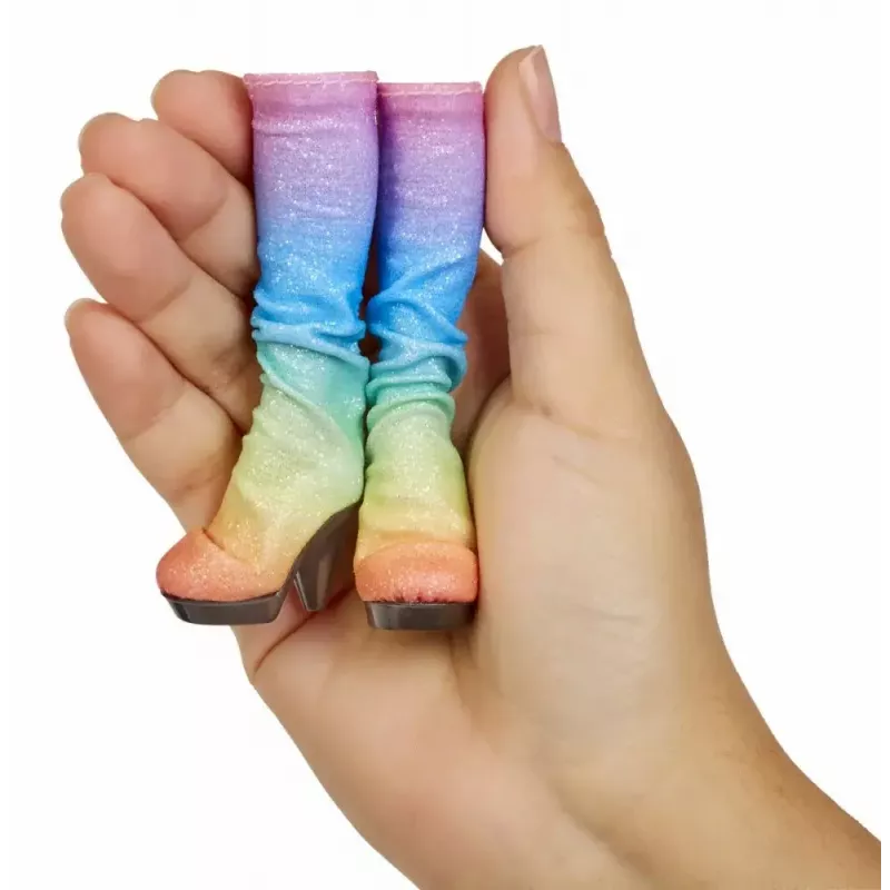 Opakowanie ekspozycyjne Mga Accessories Rainbow High Shoes, 27 sztuk — różnorodne akcesoria do butów dla lalek