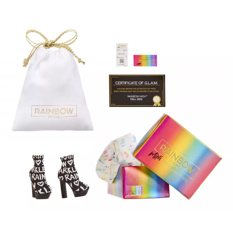 Rainbow High Akcesoria Studio Seria 1, Asortyment S w PDQ Buty dla lalek