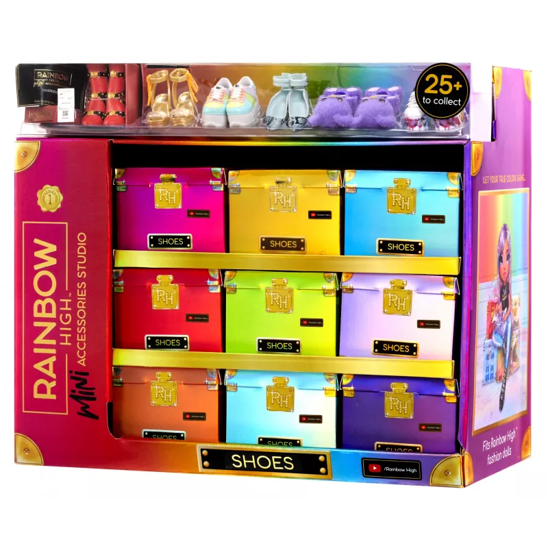 Rainbow High Akcesoria Studio Seria 1, Asortyment S w PDQ Buty dla lalek