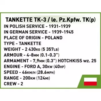 Zestaw konstrukcyjny Cobi Blocks Tankette TK-3 — 323 elementy