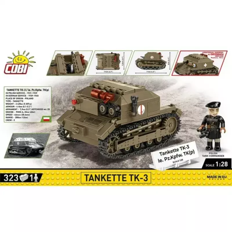 Zestaw konstrukcyjny Cobi Blocks Tankette TK-3 — 323 elementy