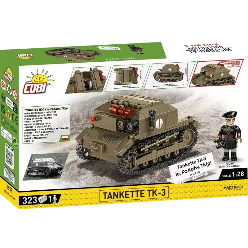 Zestaw konstrukcyjny Cobi Blocks Tankette TK-3 — 323 elementy