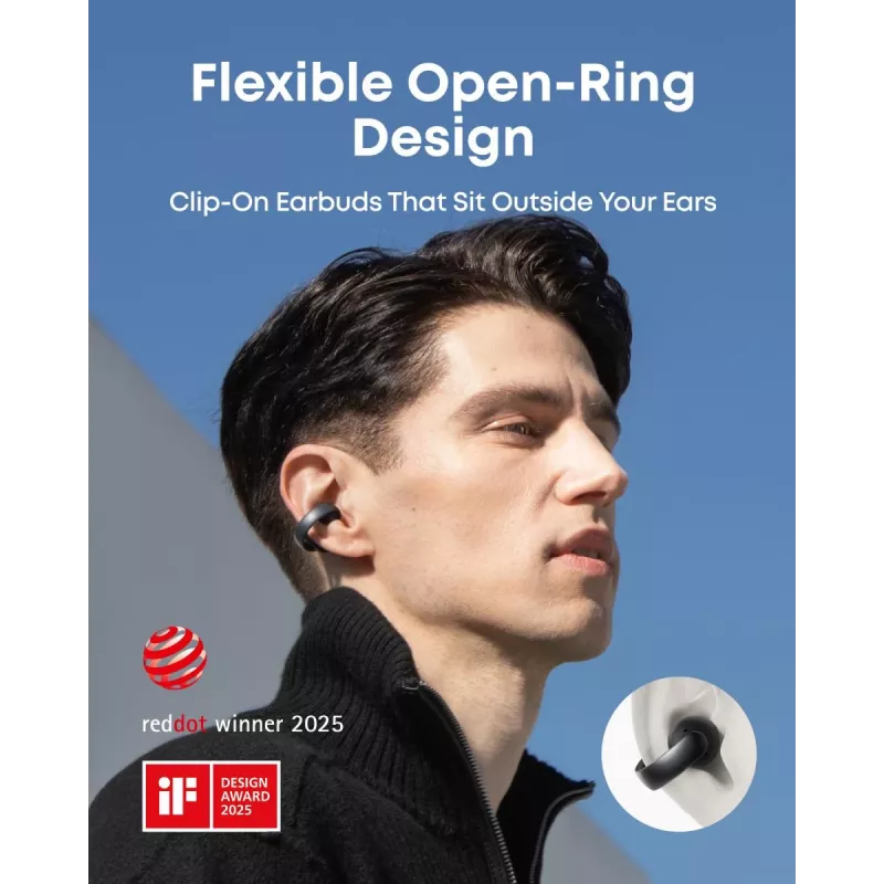 ANKER Earbud - Soundcore Aeroclip - Czarny