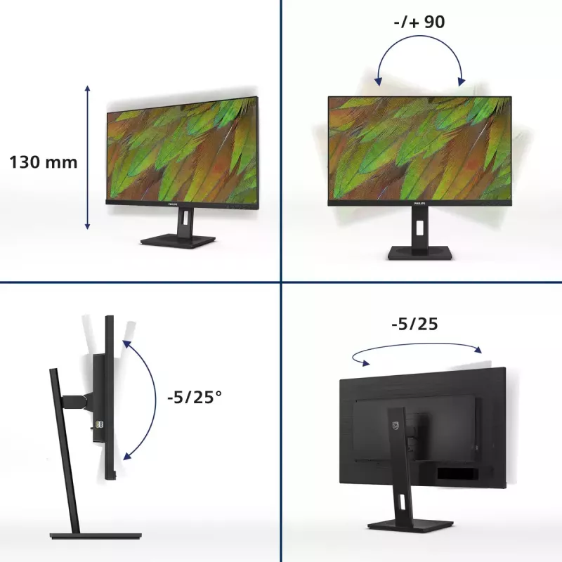 Monitor komputerowy Philips 3000 series 27B1N3800/00 68,6 cm (27 cali) 3840 x 2160 pikseli 4K Ultra HD LCD Czarny