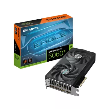 Karta graficzna GIGABYTE GeForce RTX 5060 Ti EAGLE OC 16G - 16 GB GDDR7, 128-bitowa, PCI-E 5.0, taktowanie rdzenia 2617 MHz, 3 x DisplayPort, 1 x HDMI, GV-N506TEAGLE OC-16GD