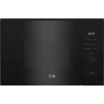 Kuchenka mikrofalowa do zabudowy BEKO BMGB20212B, grill, 800 W, 20 L, pokrętła i przyciski, talerz obrotowy 24,5 cm, czarna