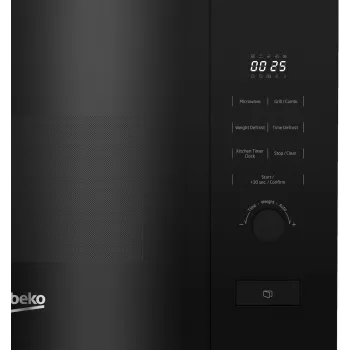 Kuchenka mikrofalowa do zabudowy BEKO BMGB20212B, grill, 800 W, 20 L, pokrętła i przyciski, talerz obrotowy 24,5 cm, czarna