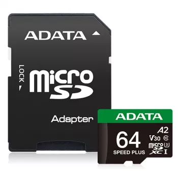 Karta MicroSDXC ADATA Speed Plus 64 GB UHS Klasa 3 Model UD64GUI3V30A2SP-RA1
