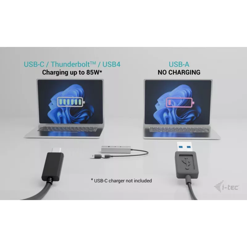 i-tec Metal Universal Charging HUB 2xUSB-C + 2x USB-A Port + Power Delivery 85W