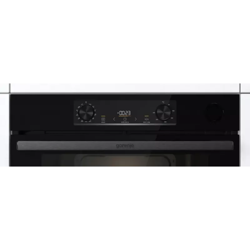Piekarnik elektryczny do zabudowy Gorenje BSA6737E15BG — 77 l, czarny, zegar cyfrowy, konwekcja, grill, funkcja pizzy