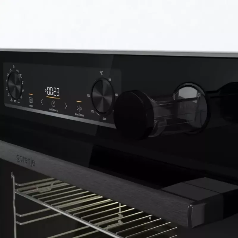 Piekarnik elektryczny do zabudowy Gorenje BSA6737E15BG — 77 l, czarny, zegar cyfrowy, konwekcja, grill, funkcja pizzy